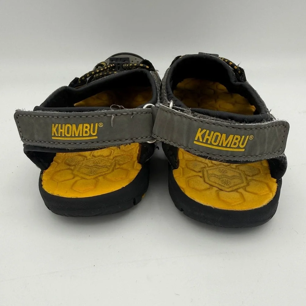 Youth Unisex Kids Khombu Charlie‎ Active Gray Yellow Outdoor Sandals Size 12